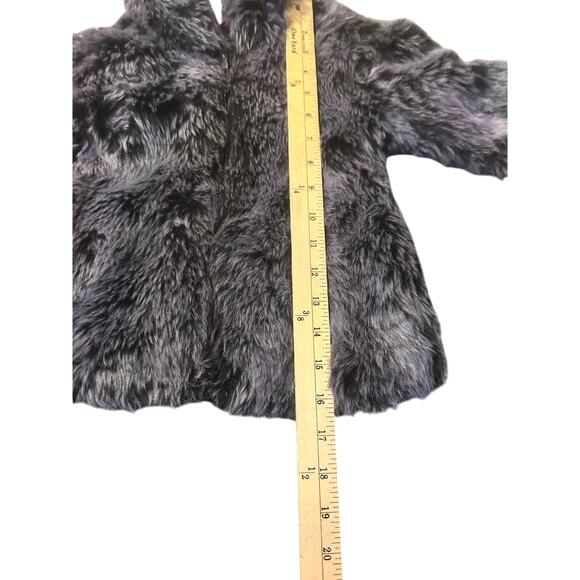 American Widgeon Girl’s Faux Fur Coat Jacket Size 4T Hooded Purple and Gray - Picture 6 of 7
